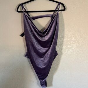 Purple Drape velvet Bodysuit